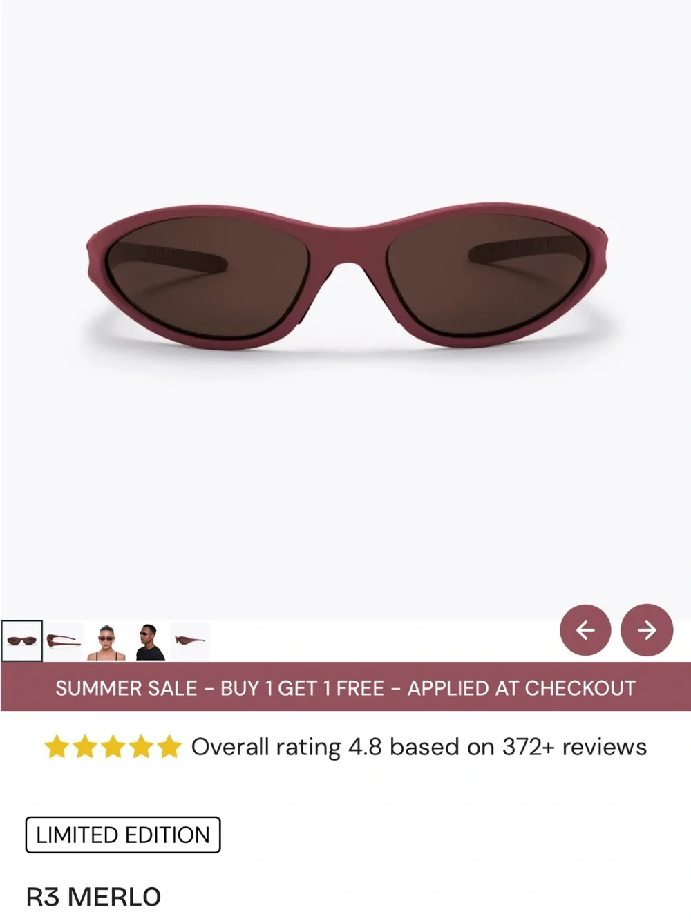 R3 Merlo Women's Sunglasses - Merlot